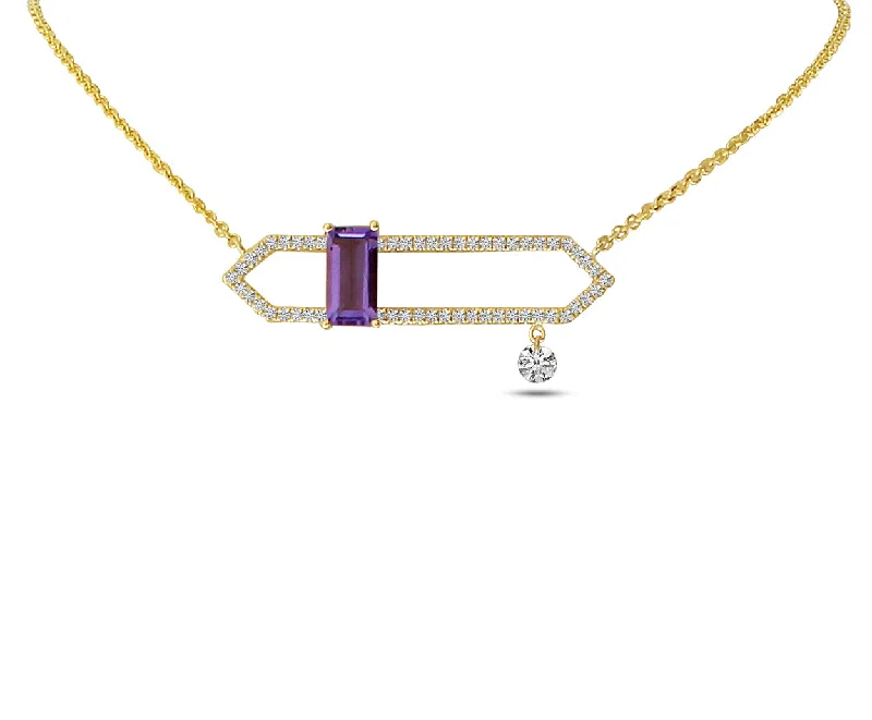 Women's necklaces violet-amethyst-DASHING AMETHYST OPEN NECKLACE P4171-18