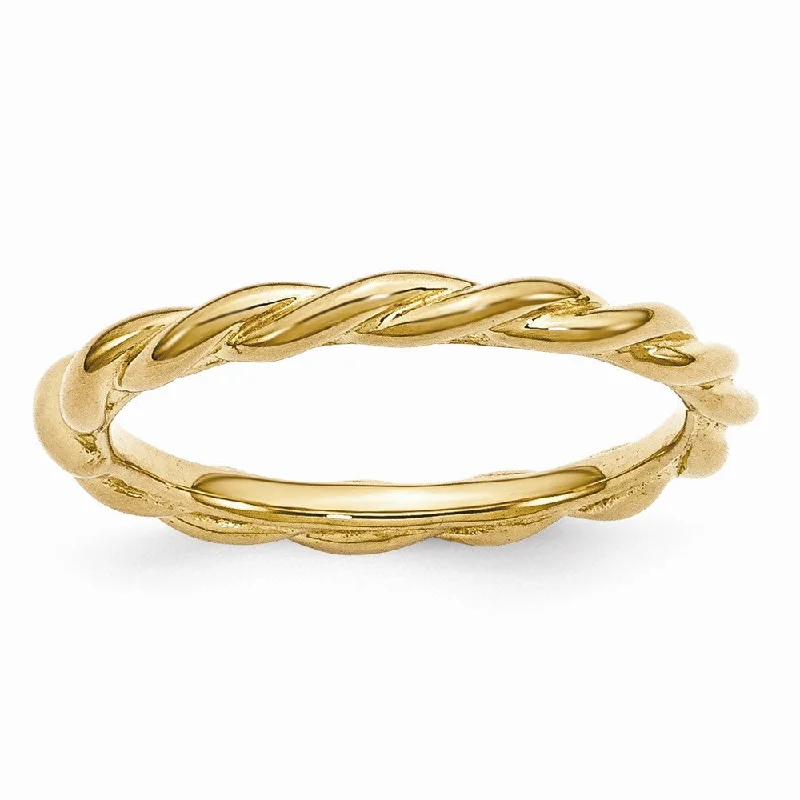 Women's rings playful-swirl-2.25mm Gold Tone Sterling Silver Stackable Expressions Twist Band