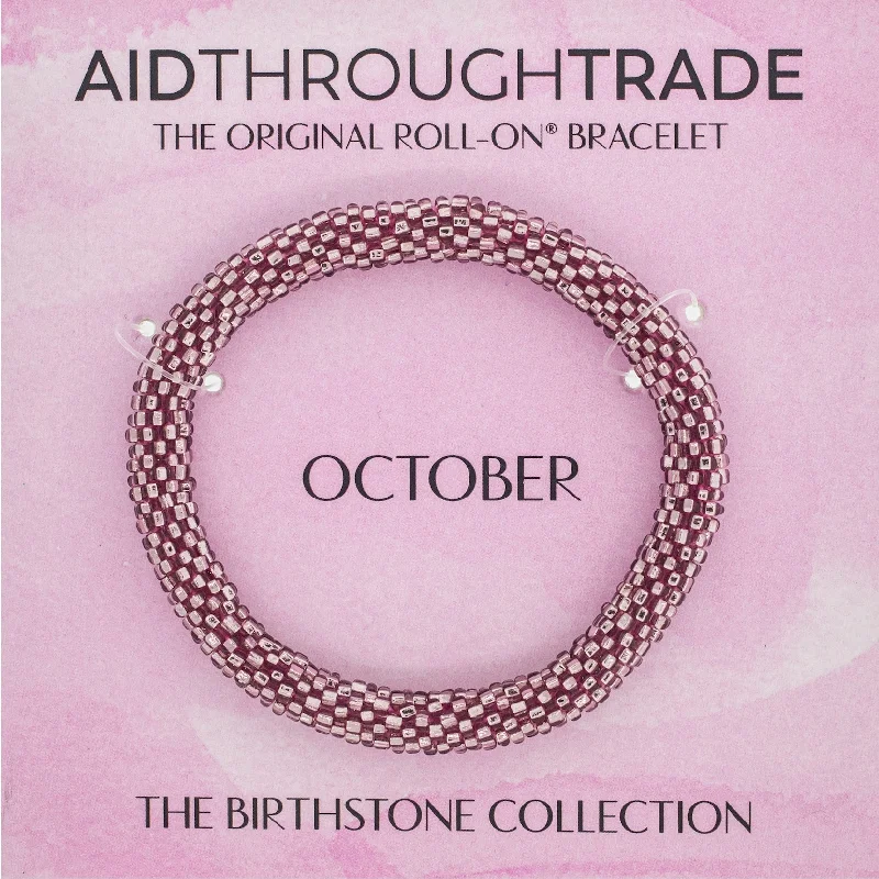 Women's bracelets ornate-band-<br> 8 inch Birthstone Roll-On® Bracelets <br> October