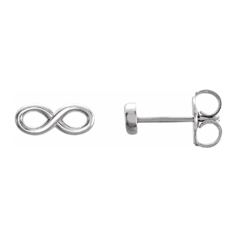 Women's earrings airy-drop-Sterling Silver Infinity Inspired Post Earrings, 3.5 x 9.0mm