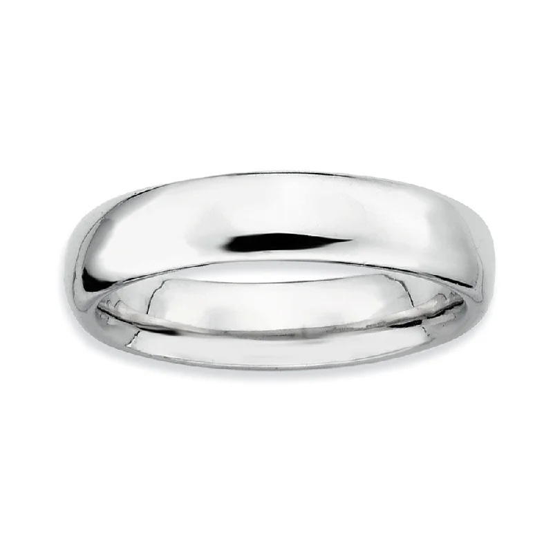 Women's rings blush-link-Sterling Silver Stackable Polished 4.5mm Band