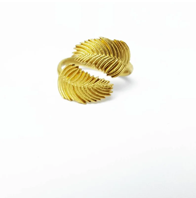 Women's rings radiant-swirl-Palm Frond Bypass Ring [BACK IN STOCK 8/1]