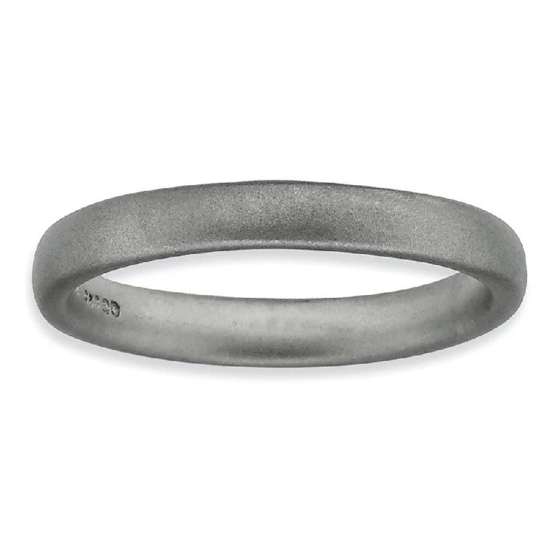 Women's rings sculpted-chic-3.25mm Sterling Silver Stackable Satin Rounded Band