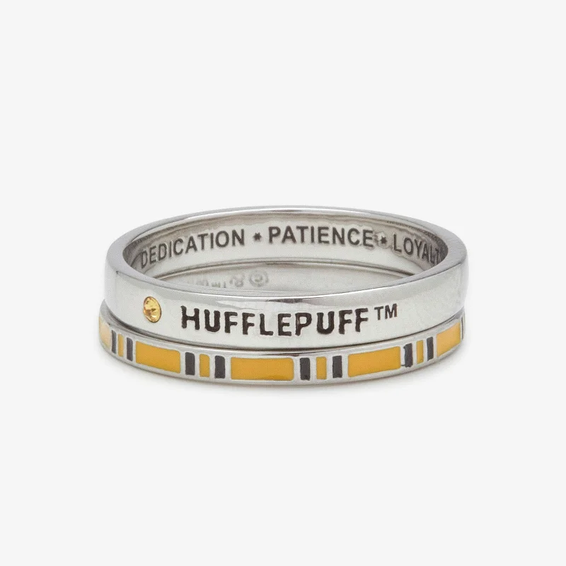 Women's rings shimmering-luxe-Hufflepuff™ House Ring Stack