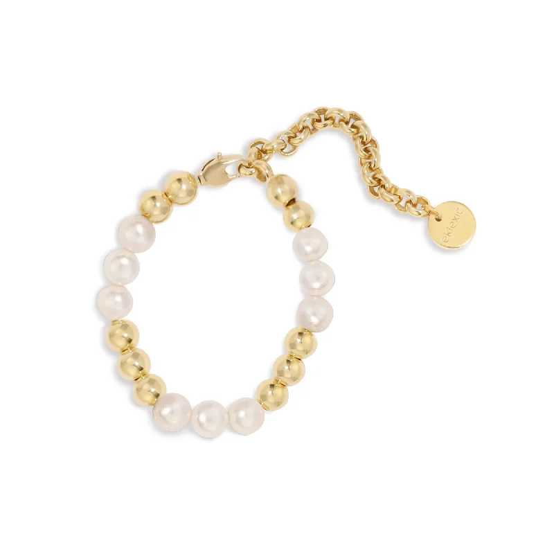 Women's bracelets futuristic-bangle-Petra Pearl And Bead Bracelet