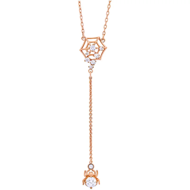 Women's necklaces cherished-piece-Swarovski Women's Necklace - Precisely Rose Gold Plated White Crystal Y | 5499885