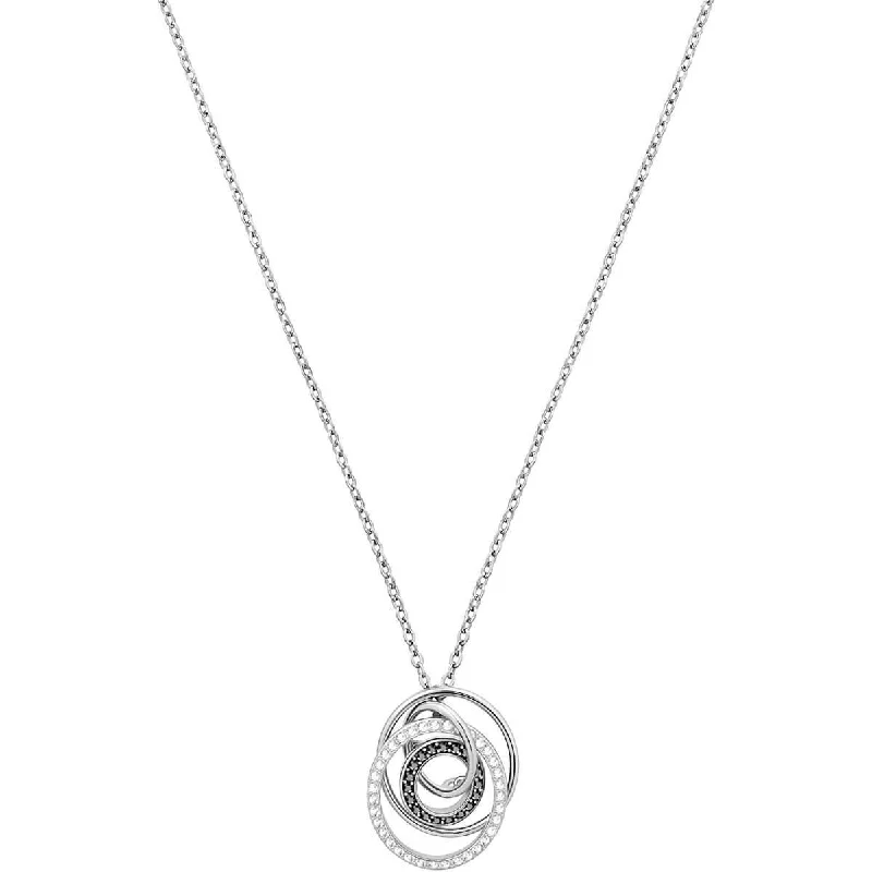 Women's necklaces twisted-vine-Swarovski Women's Necklace - Greeting Rhodium Plated Ring Pendant | 5411123