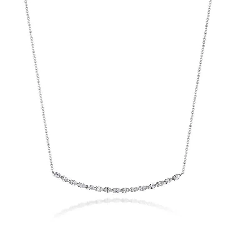 Women's necklaces luminous-gem-Stilla | Pear Diamond Necklace in 18k White Gold FN67517