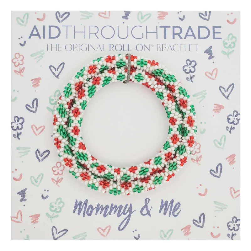 Women's bracelets peachy-charm-Mommy & Me Roll-On® Bracelets <br> Mistletoe