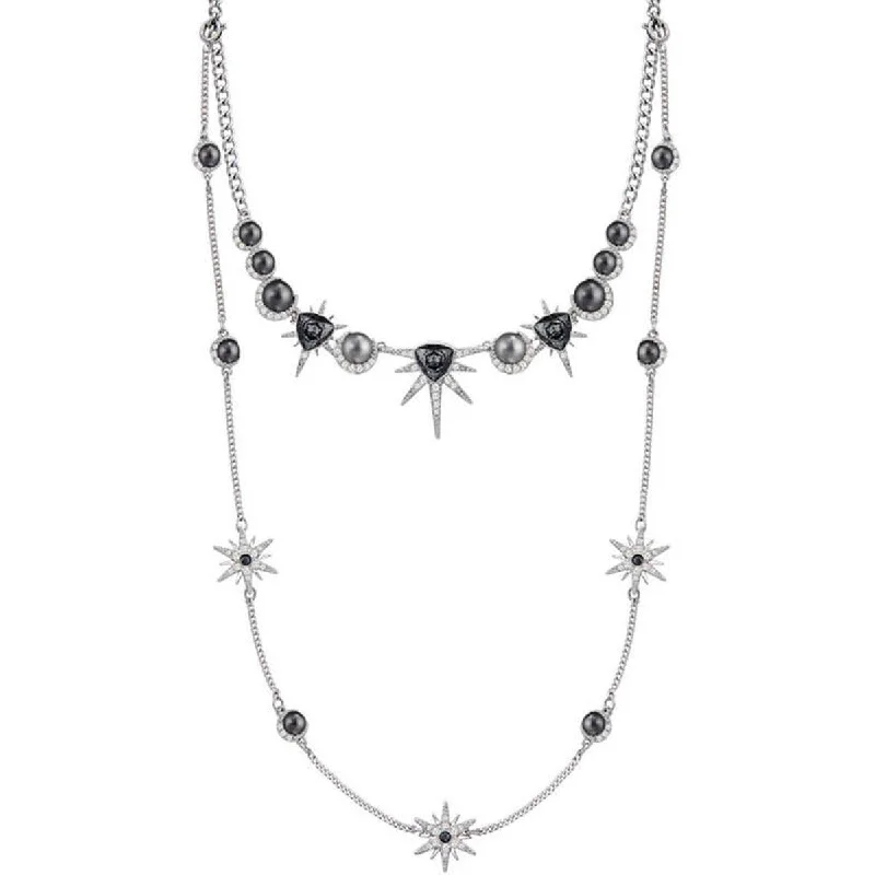 Women's necklaces blush-link-Swarovski Women's Necklace - Fantastic Rhodium Plated Grey & Clear Crystal | 5230604