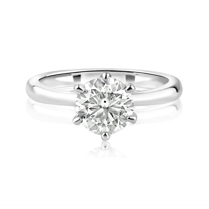 Women's rings Victorian-glow-Silver 925 Rhodium Plated 1 Carat Moissanite Ring