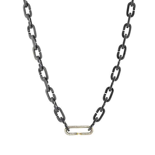 Women's necklaces smoky-topaz-Men's Titanium Necklace In 18k Gold With Diamonds CNT100