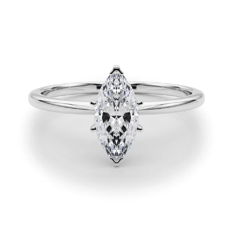 Women's engagement rings artisan-set-Angelica Marquise Diamond Solitaire Engagement Ring