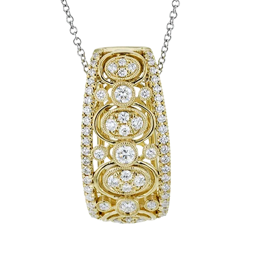 Women's necklaces blush-pendant-Pendant Necklace in 18k Gold with Diamonds LP4649