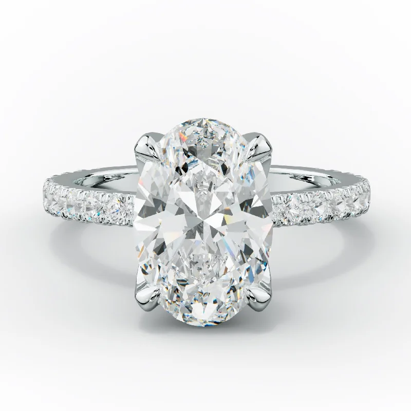 Women's engagement rings bold-platinum-Evelyn Oval Diamond Engagement Ring