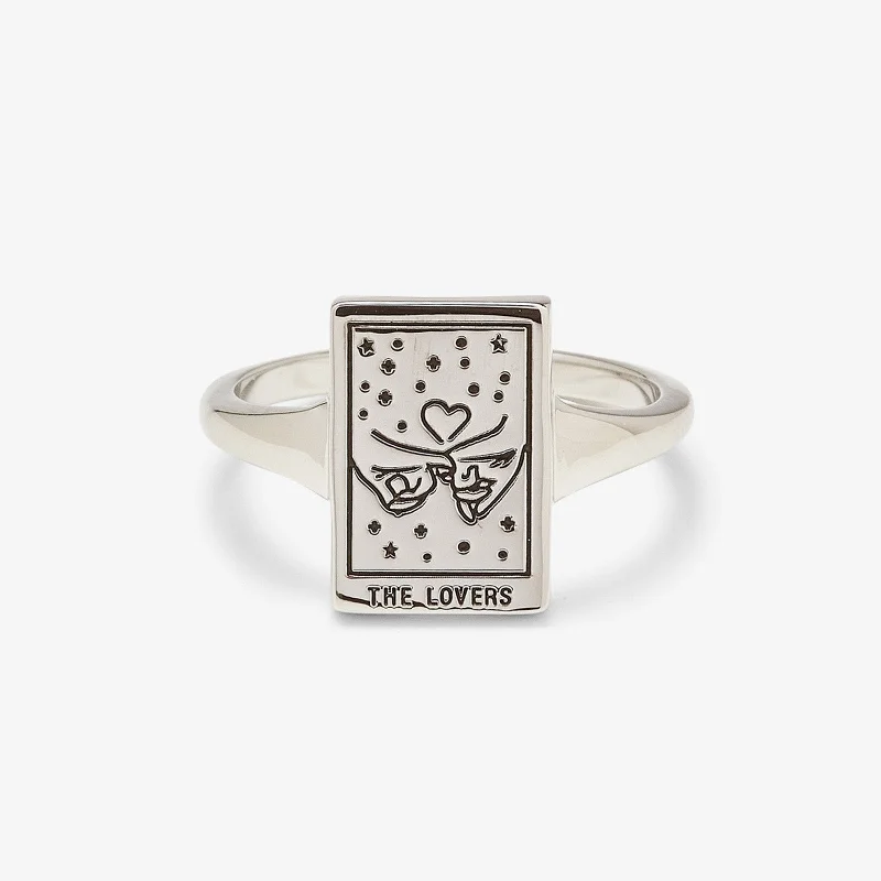 Women's rings rustic-platinum-Tarot Card Ring