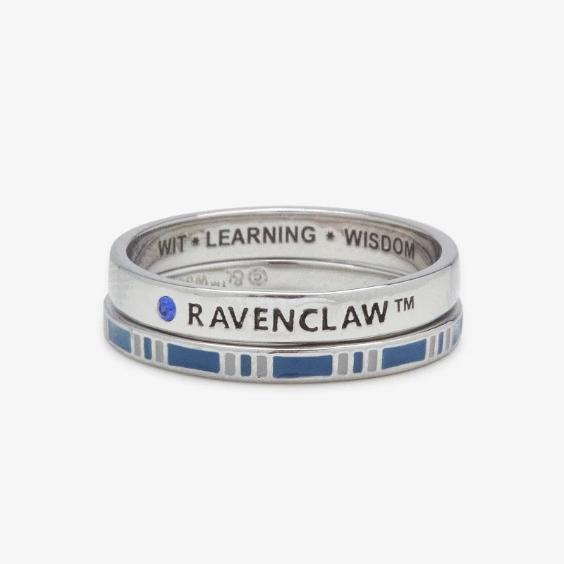 Women's rings crafted-glow-Ravenclaw™ House Ring Stack