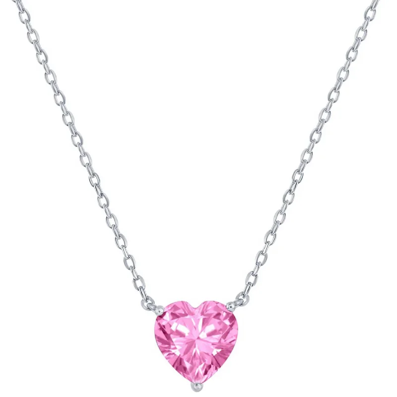 Women's necklaces airy-chain-Classic Women's Necklace - Silver 8mm Rose October Heart Perciosa Crystal | M-7131