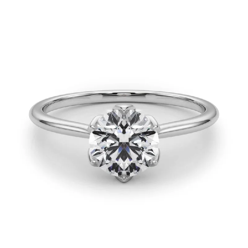 Women's engagement rings bold-platinum-Esme Round Diamond Solitaire Engagement Ring