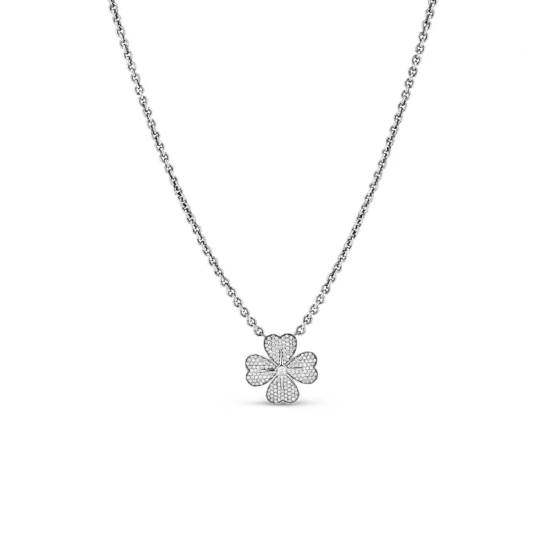 Women's necklaces radiant-link-Cable Chain Clover Necklace  N0002475