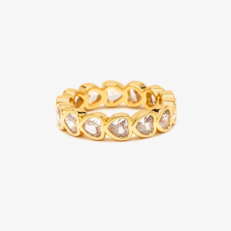 Women's rings playful-swirl-Stone Heart Ring Band