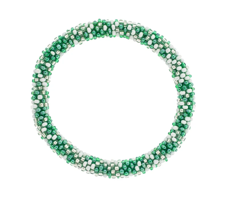 Women's bracelets sculpted-cuff-Game Day Roll-On® Bracelet <br> Green & White Speckled