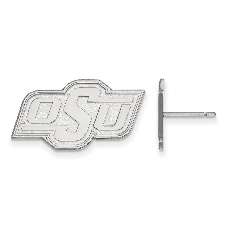 Women's earrings glowing-charm-Sterling Silver Oklahoma State University Small Post Earrings