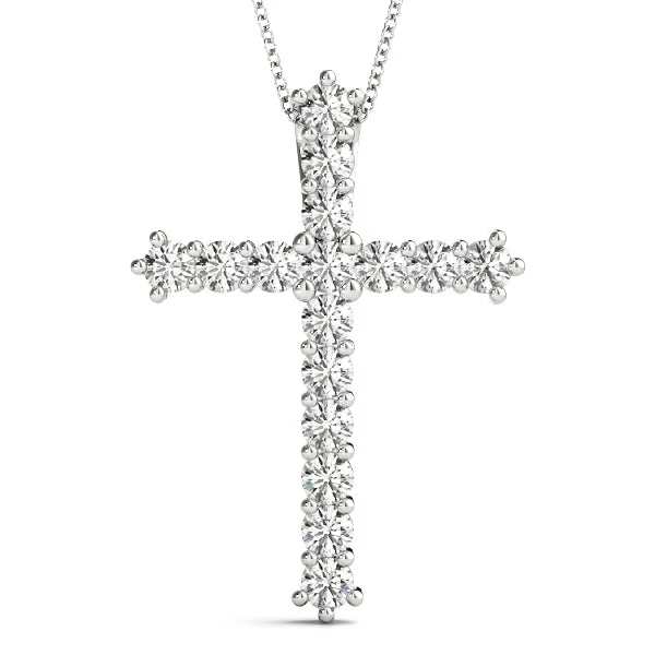 Women's necklaces night-luxe-14K Gold Cross Diamond Necklace / Pendant