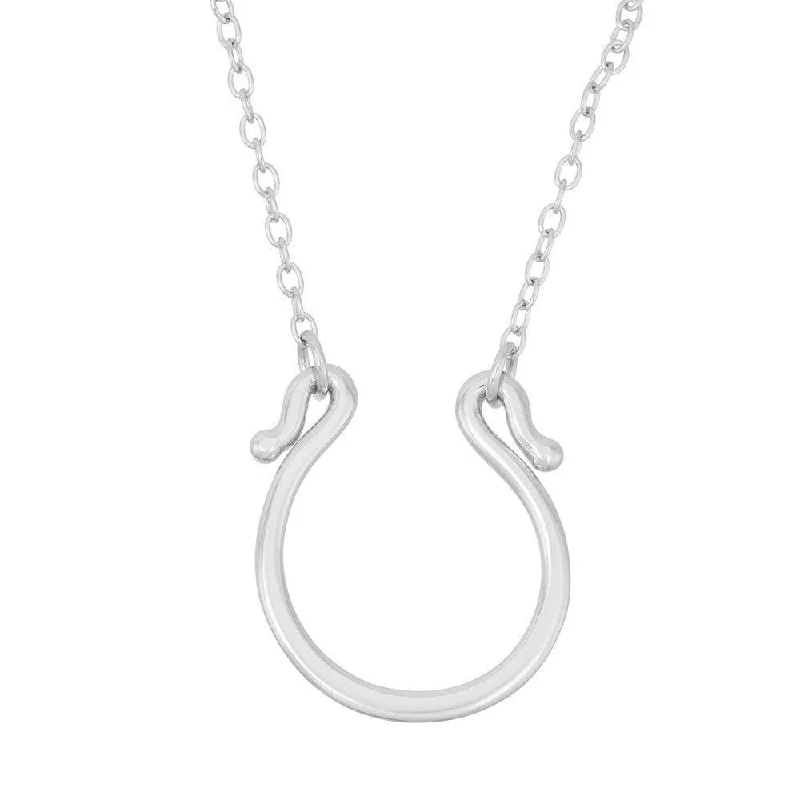 Women's necklaces retro-flair-Sterling Silver Horseshoe Necklace