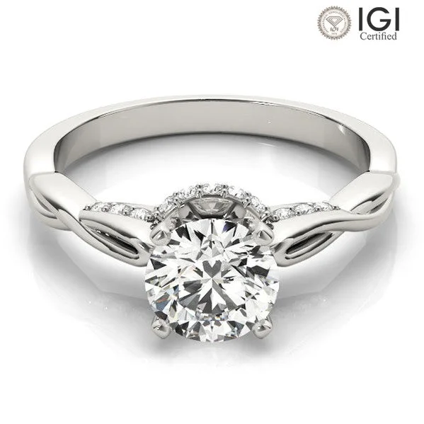 Women's engagement rings proposal-luxe-Infinity Round Lab Grown Diamond Solitaire Engagement Ring IGI Certified