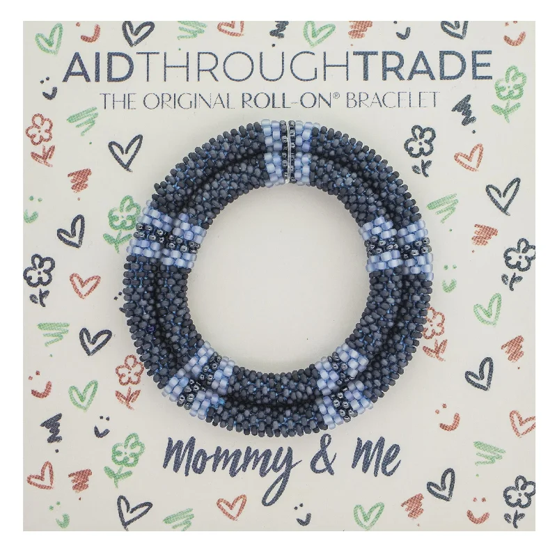 Women's bracelets sculpted-cuff-Mommy & Me Roll-On® Bracelets <br> Midnight Blue