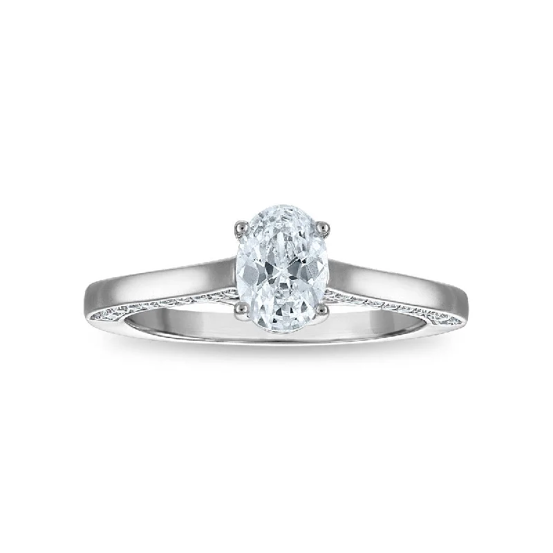 Women's engagement rings chic-titanium-EcoLove 1 CTW Lab Grown Diamond Engagement Ring in 14KT White Gold