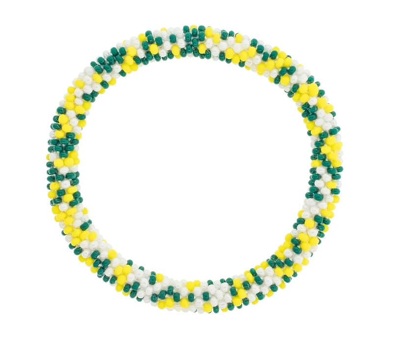 Women's bracelets bold-zircon-Game Day Roll-On® Bracelet <br> Yellow & Green Speckled