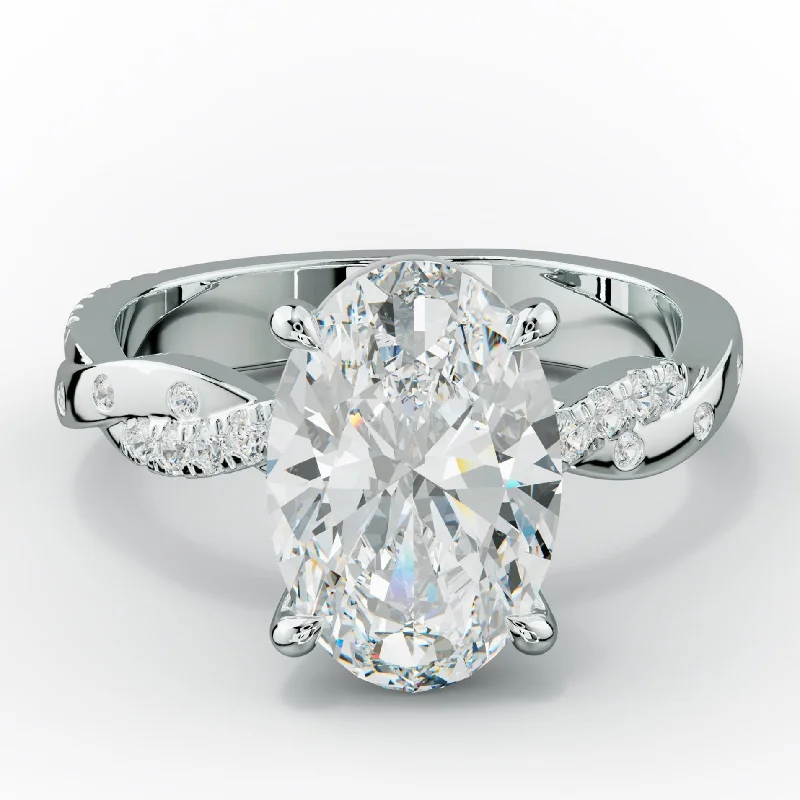 Women's engagement rings whimsical-halo-Mia Oval Diamond Engagement Ring