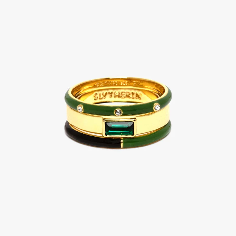 Women's rings airy-shine-Slytherin™ 3 Ring Stack