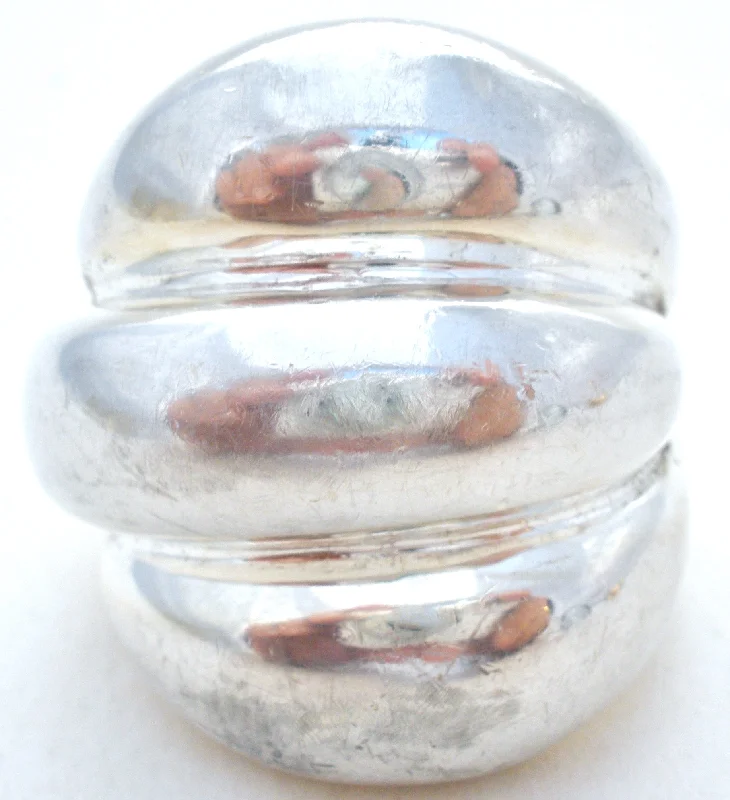 Women's rings sculpted-chic-Sterling Silver Dome Shrimp Ring Size 8