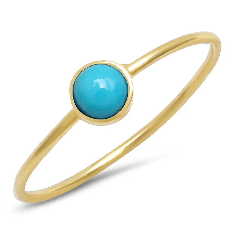 Women's rings wispy-charm-Turquoise 3mm round Ring