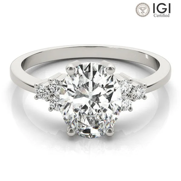 Women's engagement rings airy-shimmer-Alexandria Oval Lab Grown Diamond Engagement Ring IGI Certified