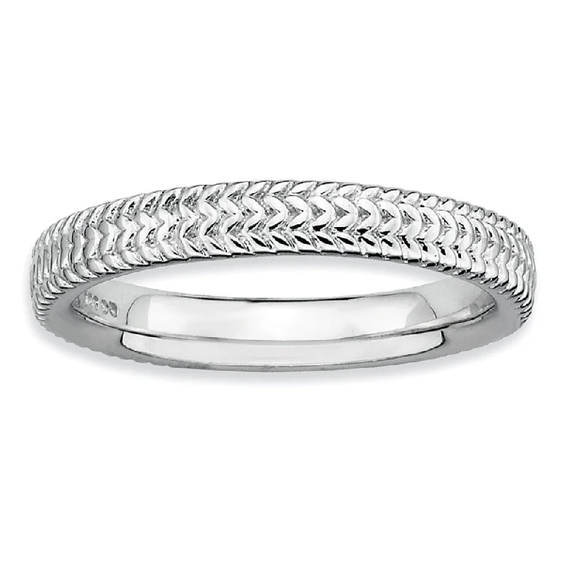 Women's rings festive-glow-3.25mm Sterling Silver Stackable Band