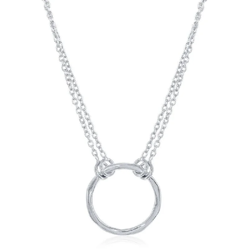 Women's necklaces playful-charm-Sterling Silver Double Strand Open Circle Necklace