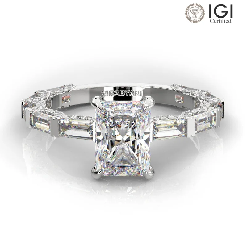 Women's engagement rings treasured-gift-Francesca Radiant Lab Grown Diamond Engagement Ring IGI Certified