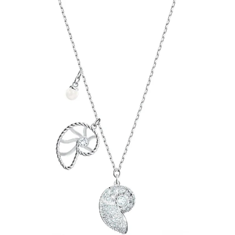 Women's necklaces cherished-piece-Swarovski Women's Necklace - Shell Nautilus Crystal Pearl Pendant | 5520669