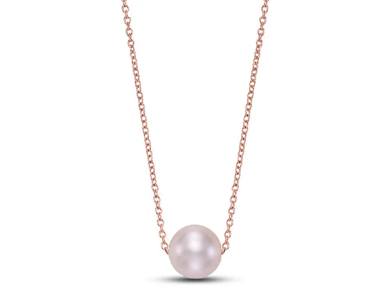 Women's necklaces sculpted-wave-FLOATING PEARL PENDANT NECKLACE