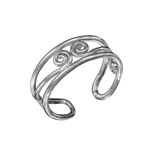 Women's rings faint-crystal-Silver 925 S Curl Adjustable Toe Ring