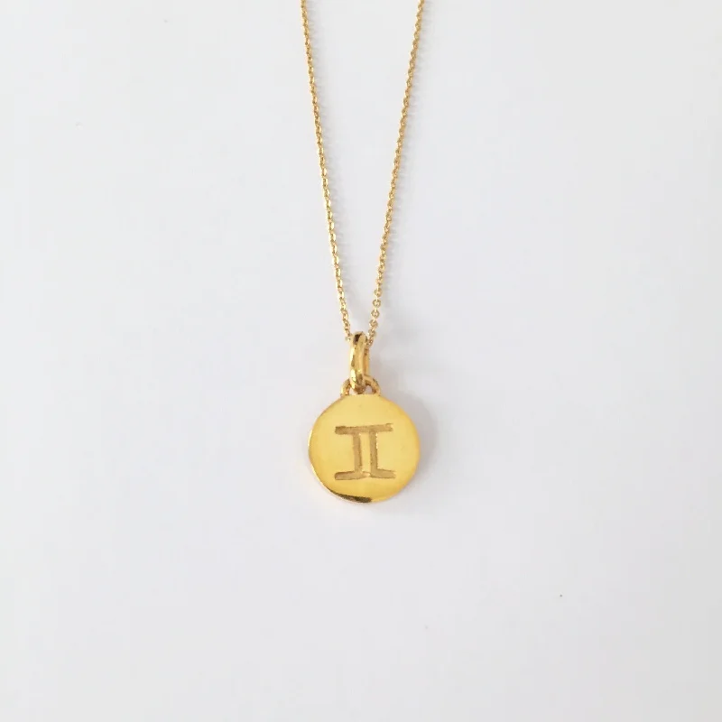 Women's necklaces playful-charm-Gemini Necklace, Solid Gold