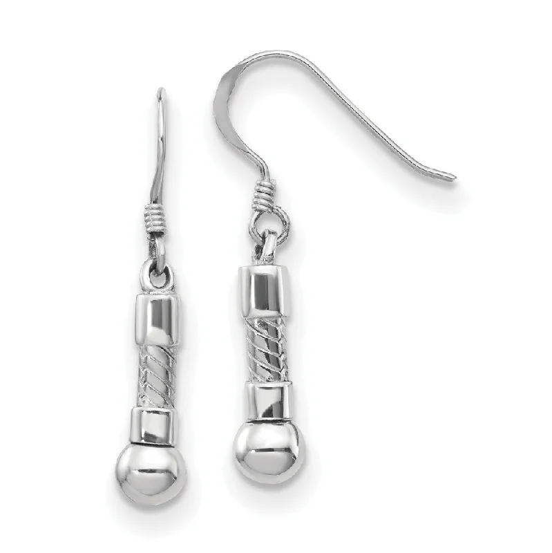 Women's earrings hand-twisted-Sterling Silver Starter Bead Short Dangle Earrings