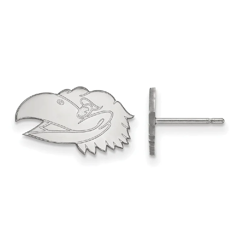 Women's earrings floral-platinum-14k White Gold University of Kansas XS Mascot Head Post Earrings