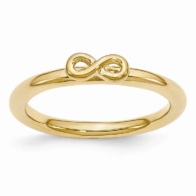 Women's rings subtle-radiance-Gold Tone Sterling Silver Stackable 2.5mm Infinity Symbol Ring