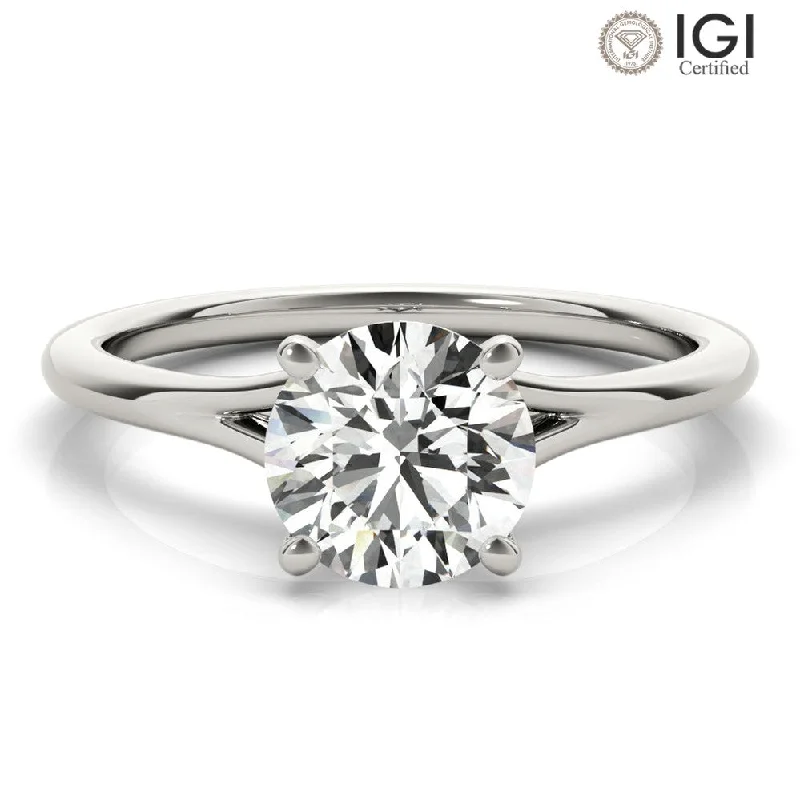 Women's engagement rings timeless-oval-Aria Round  Lab Grown Diamond Solitaire Engagement Ring IGI Certified