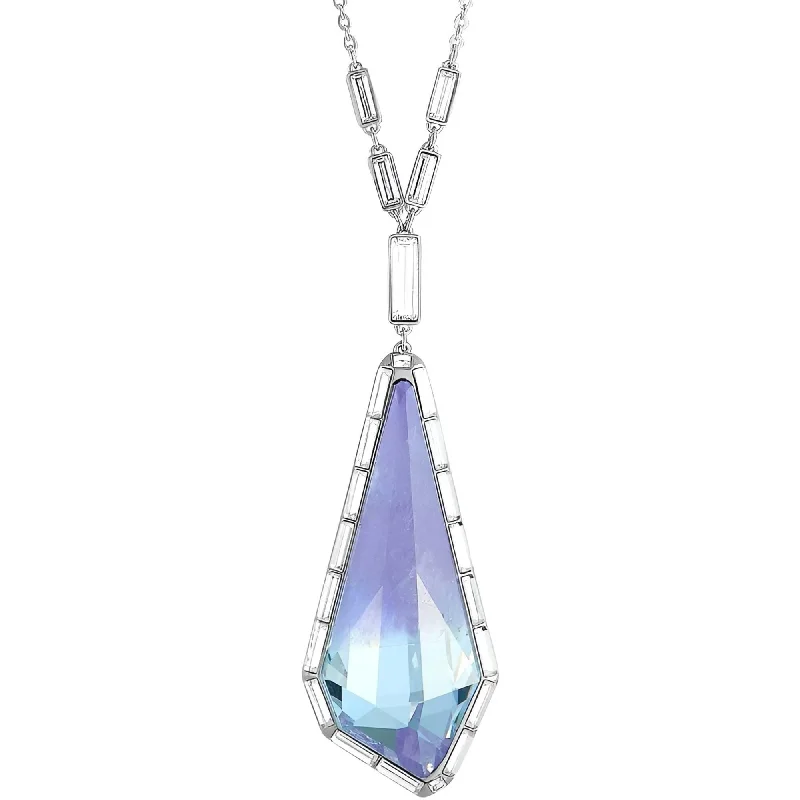 Women's necklaces futuristic-drop-Swarovski Women's Necklace - Purple and Clear Crystals Pendant, 28 inch | 5092181